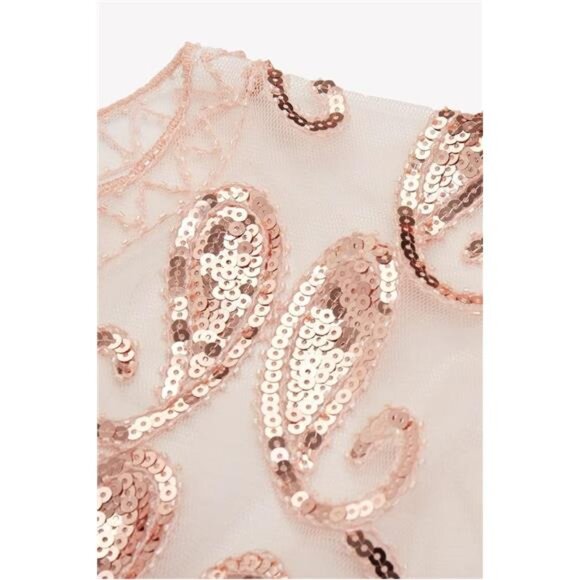 Shawl Wraps Sequin Beaded Cape Rose gold - Picture 5 of 6